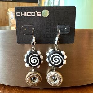 Chico’s Glass Swirl Dangling Earrings